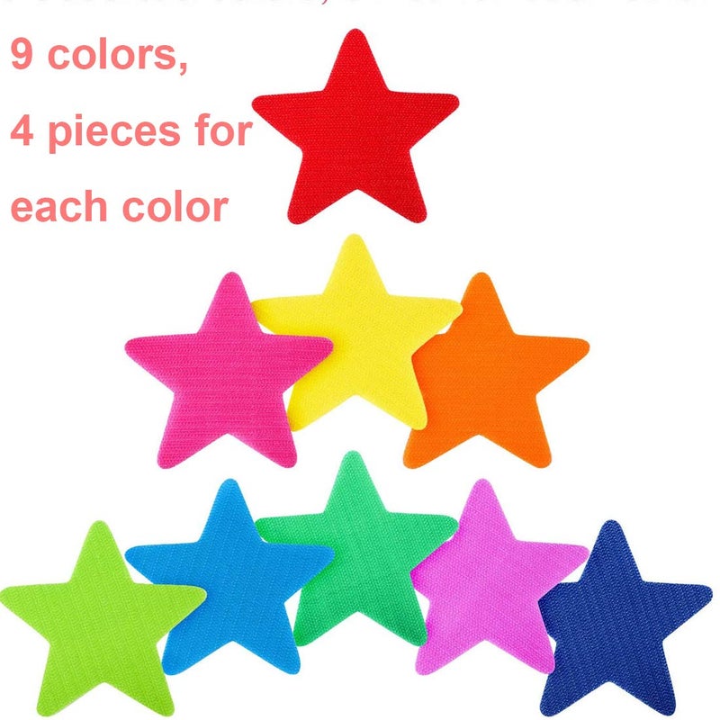 WELSTIK Carpet Markers Spots for Classroom, 4" Rug Star shape Marker Dots for Preschool, Kindergarten, and Elementary Teachers,9 Colors (36 Pack) - Image 4